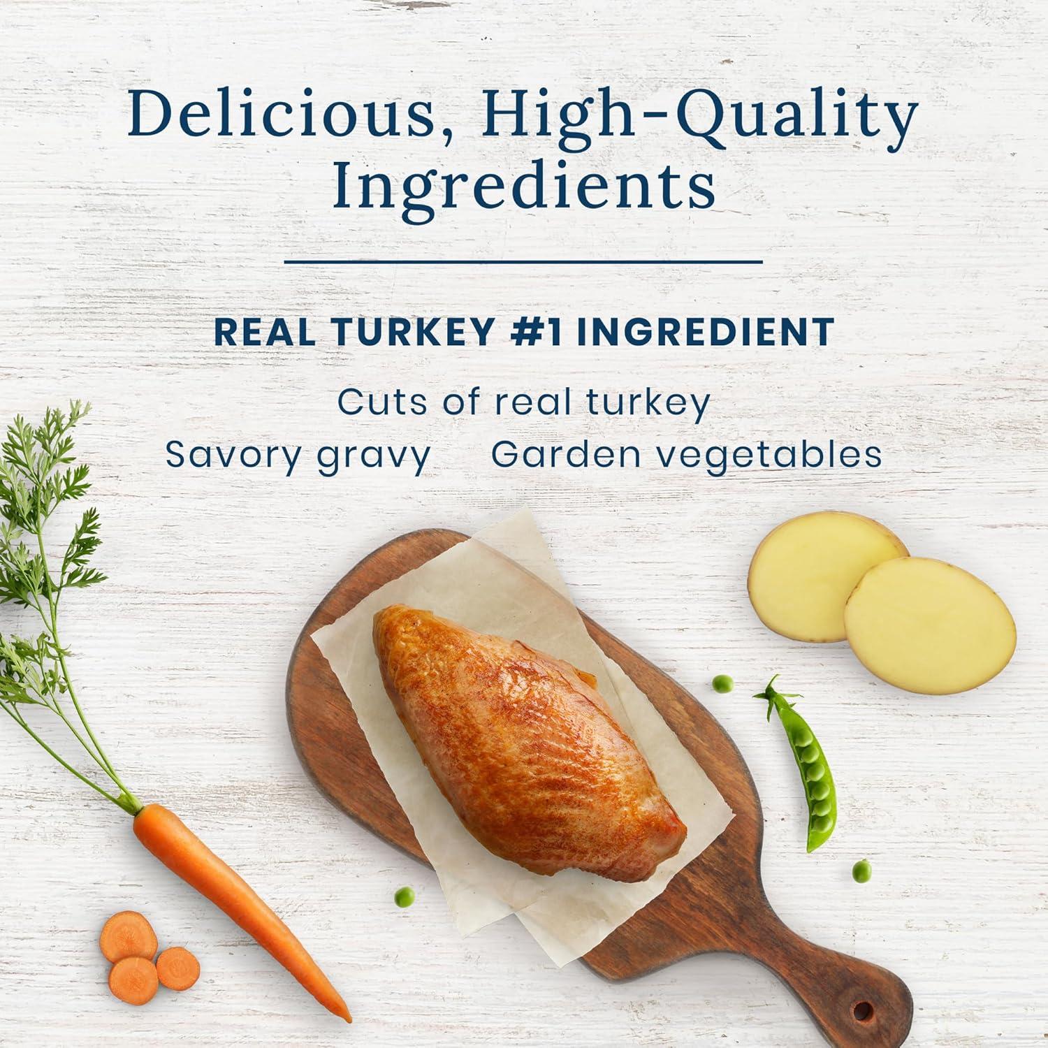 imageBlue Buffalo Delectables Natural Wet Dog Food Toppers Variety Pack Tasty Chicken amp Hearty Beef Cuts in Gravy 3oz 12 Pouches 6 of Each FlavorTurkey