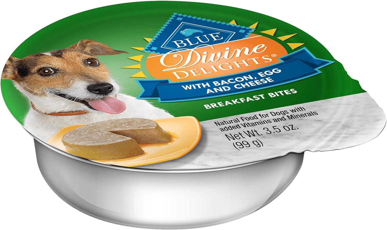 imageBlue Buffalo Delights Natural Adult Small Breed Wet Dog Food Cups Pate Style Grilled Chicken Flavor in Savory Juice 35oz Pack of 12Bacon Egg Cheese