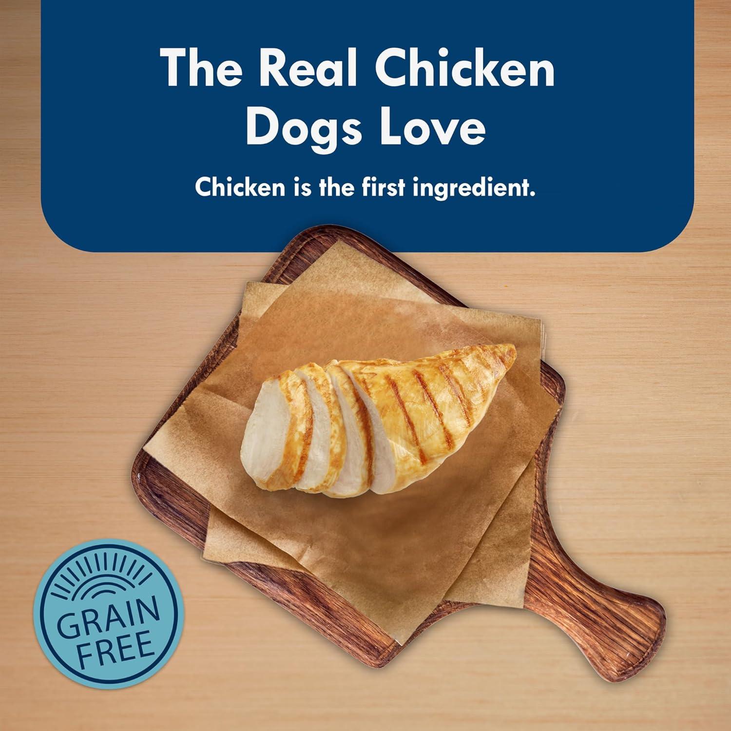 imageBlue Buffalo Delights Natural Adult Small Breed Wet Dog Food Cups Pate Style Grilled Chicken Flavor in Savory Juice 35oz Pack of 12Chicken