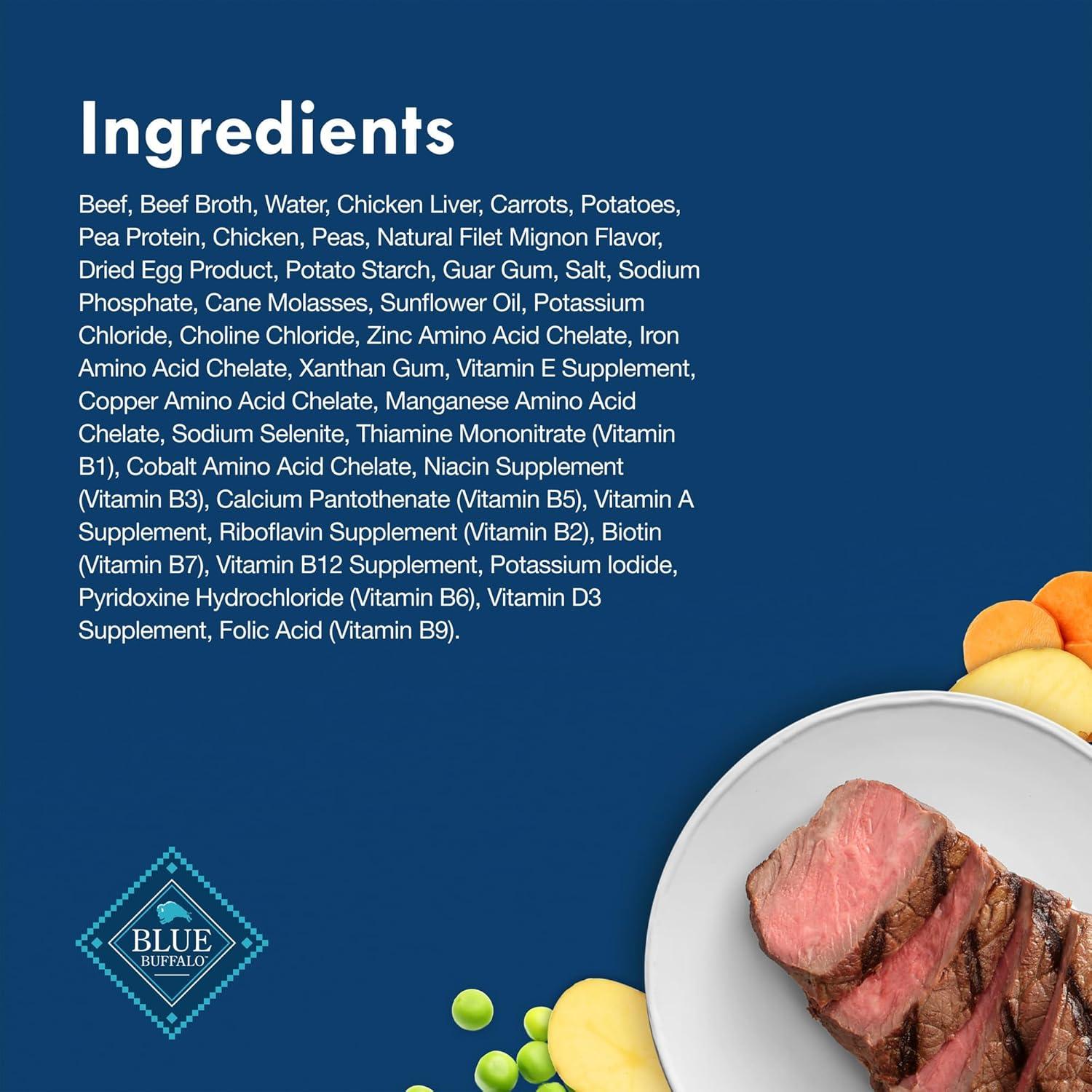 imageBlue Buffalo Delights Natural Adult Small Breed Wet Dog Food Cups Pate Style Grilled Chicken Flavor in Savory Juice 35oz Pack of 12Filet Mignon