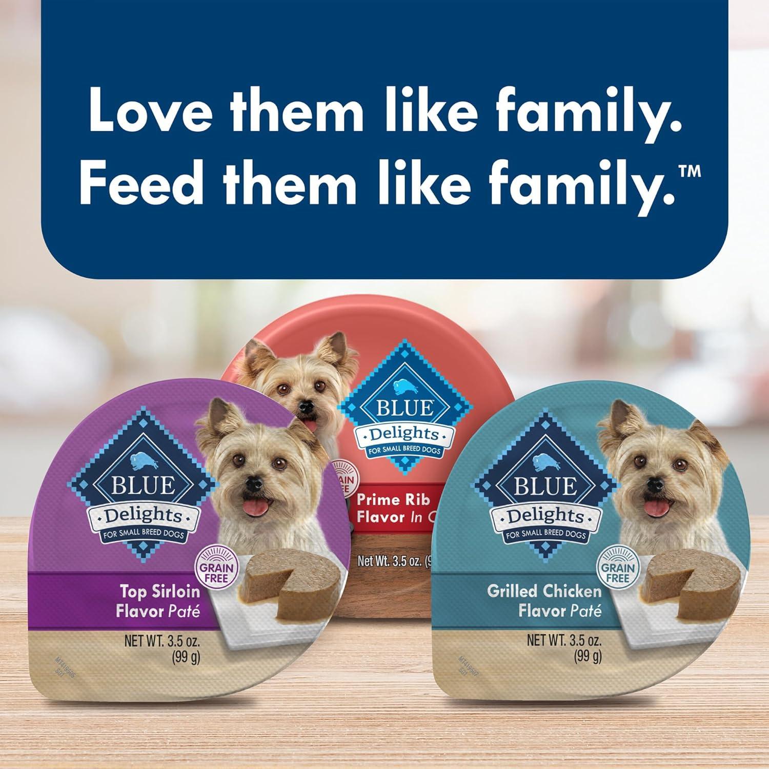 imageBlue Buffalo Delights Natural Adult Small Breed Wet Dog Food Cups Pate Style Grilled Chicken Flavor in Savory Juice 35oz Pack of 12Top Sirloin Grilled Chicken