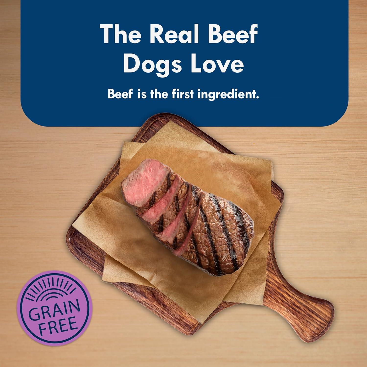 imageBlue Buffalo Delights Natural Adult Small Breed Wet Dog Food Variety Pack Made with Natural Ingredients Filet Mignon Flavor Pat amp Porterhouse Flavor Pat 35oz Cups 12 Count 6 of EachTop Sirloin