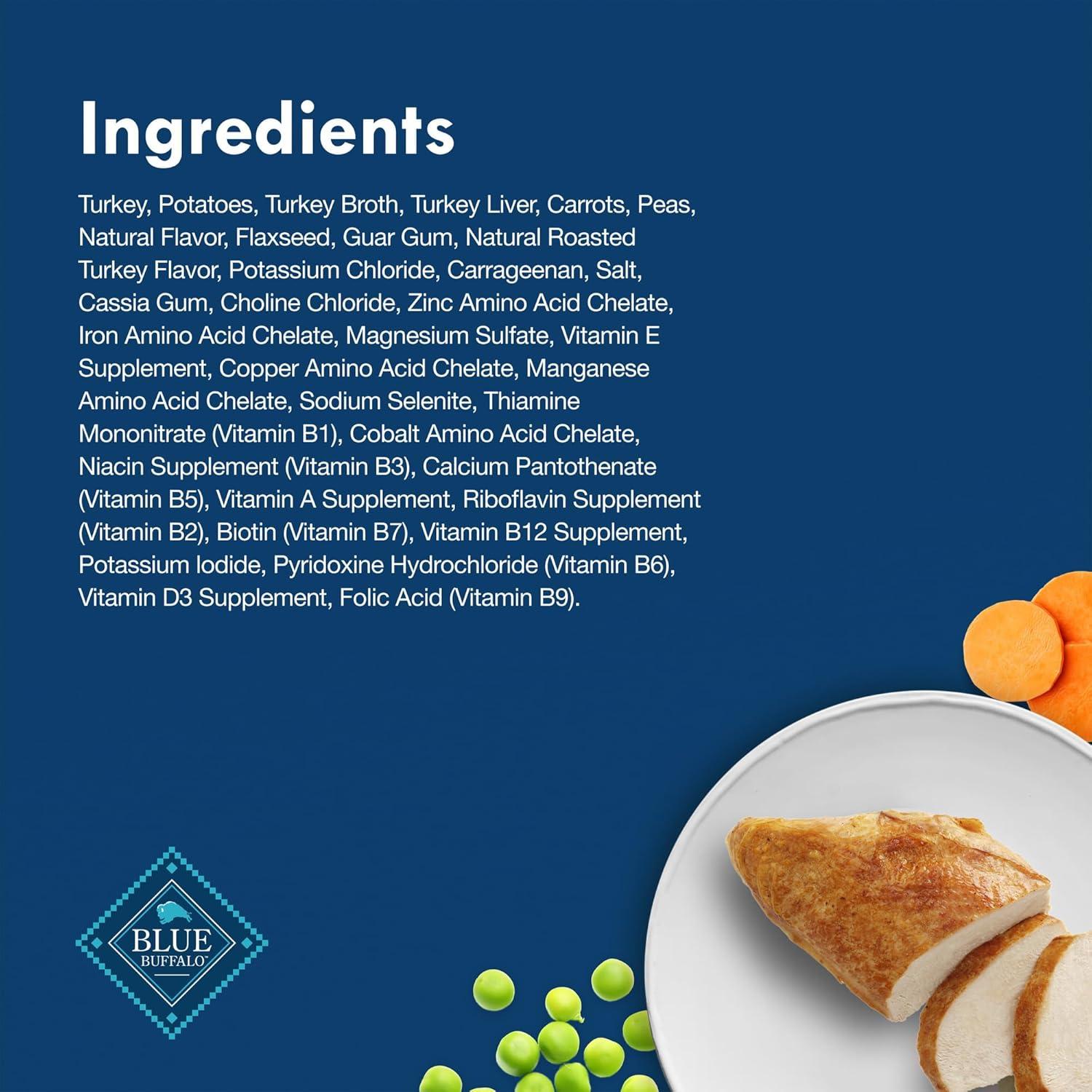 imageBlue Buffalo Delights Natural Adult Small Breed Wet Dog Food Variety Pack Made with Natural Ingredients Filet Mignon Flavor Pat amp Porterhouse Flavor Pat 35oz Cups 12 Count 6 of EachTurkey