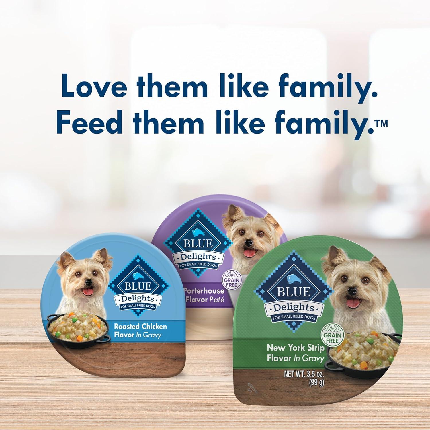 imageBlue Buffalo Delights Small Breed Natural Wet Dog Food Filet Mignon Flavor in Gravy 35oz Cups 12 CountNew York Strip