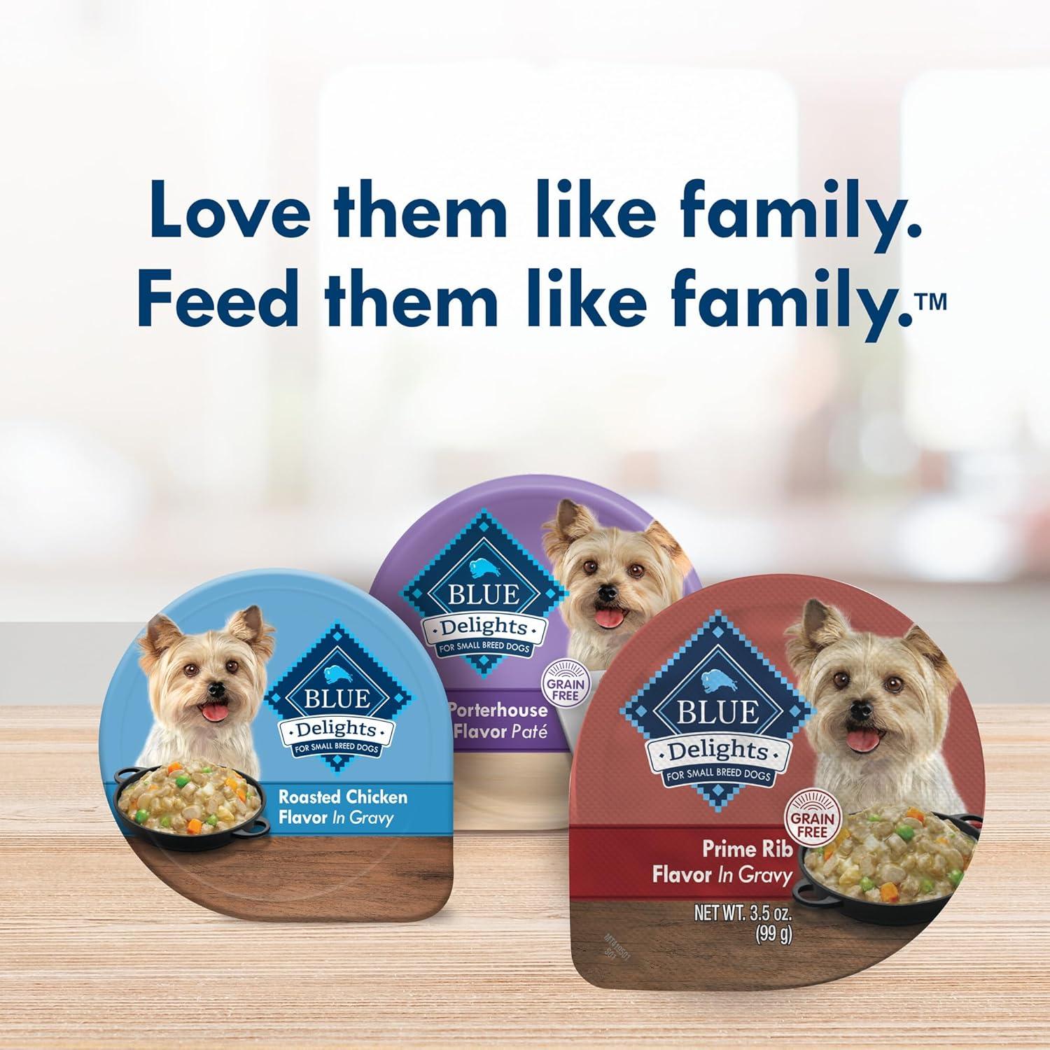 imageBlue Buffalo Delights Small Breed Natural Wet Dog Food Filet Mignon Flavor in Gravy 35oz Cups 12 CountPrime Rib