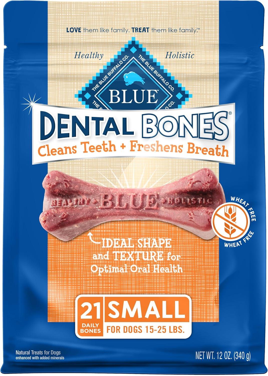 imageBlue Buffalo Dental Bones Small Natural Dental Chew Dog Treats Bag Value PackUnflavored
