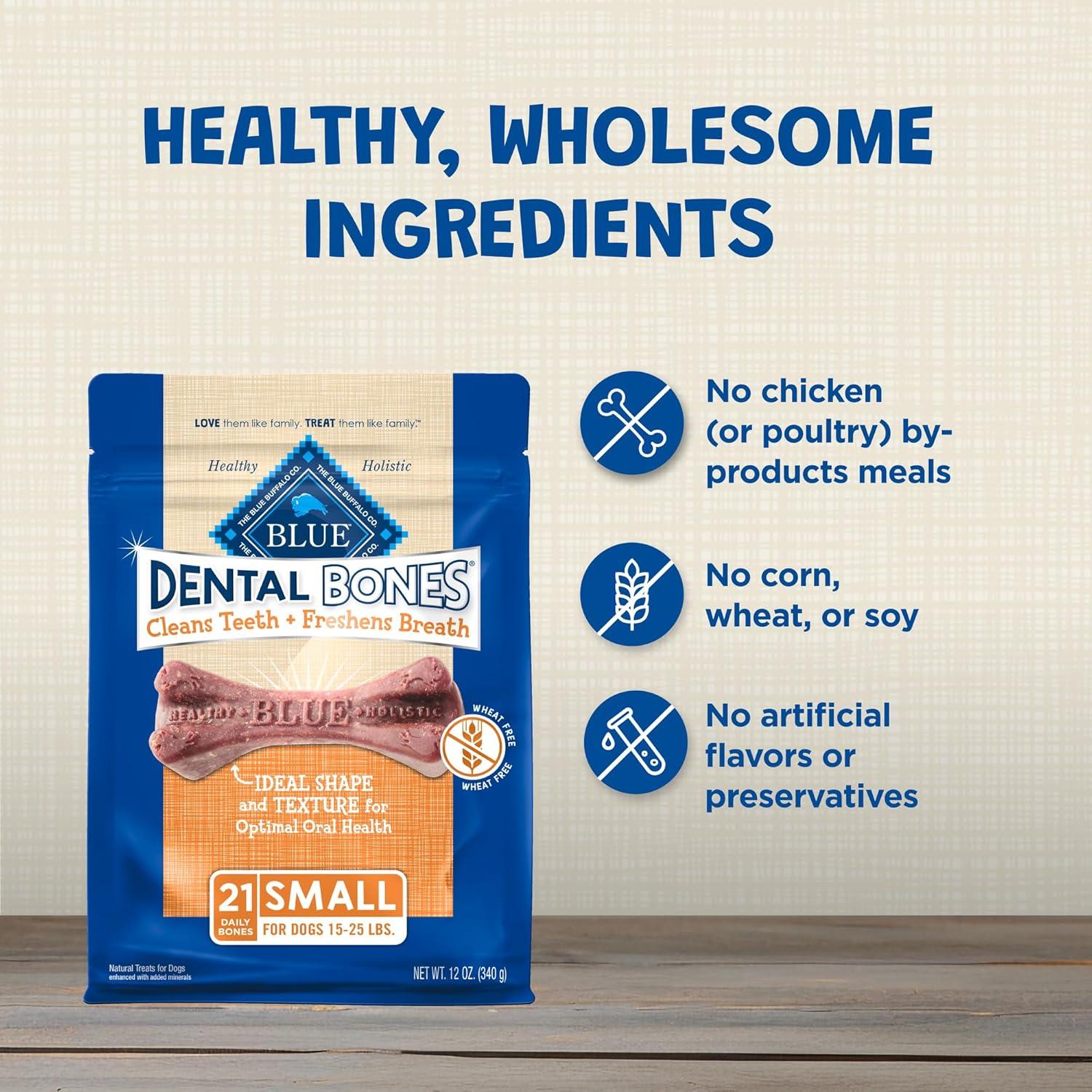 imageBlue Buffalo Dental Bones Small Natural Dental Chew Dog Treats Bag Value PackUnflavored