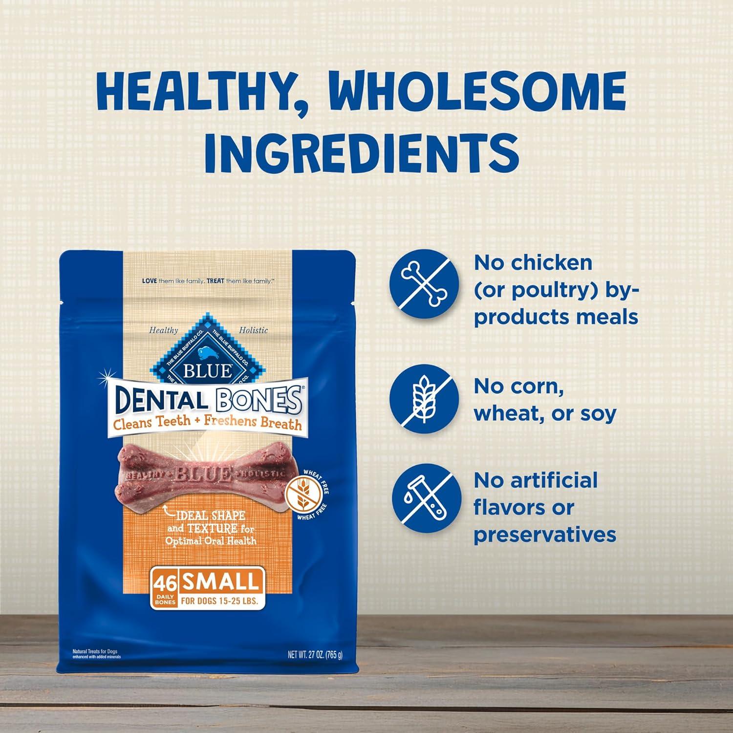 imageBlue Buffalo Dental Bones Small Natural Dental Chew Dog Treats Bag Value PackUnflavored