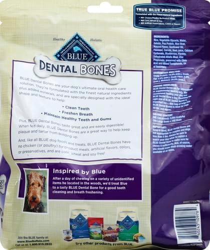imageBlue Buffalo Dental Bones for Large Dogs 50 lbs amp Above Daily Dental Dog Treats Cleans Teeth amp Freshens Breath 27oz 17 BonesUnflavored