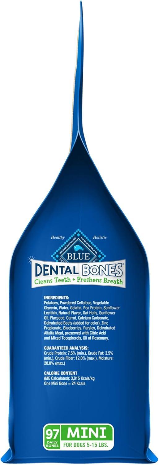 imageBlue Buffalo Dental Bones for Large Dogs 50 lbs amp Above Daily Dental Dog Treats Cleans Teeth amp Freshens Breath 27oz 17 BonesUnflavored