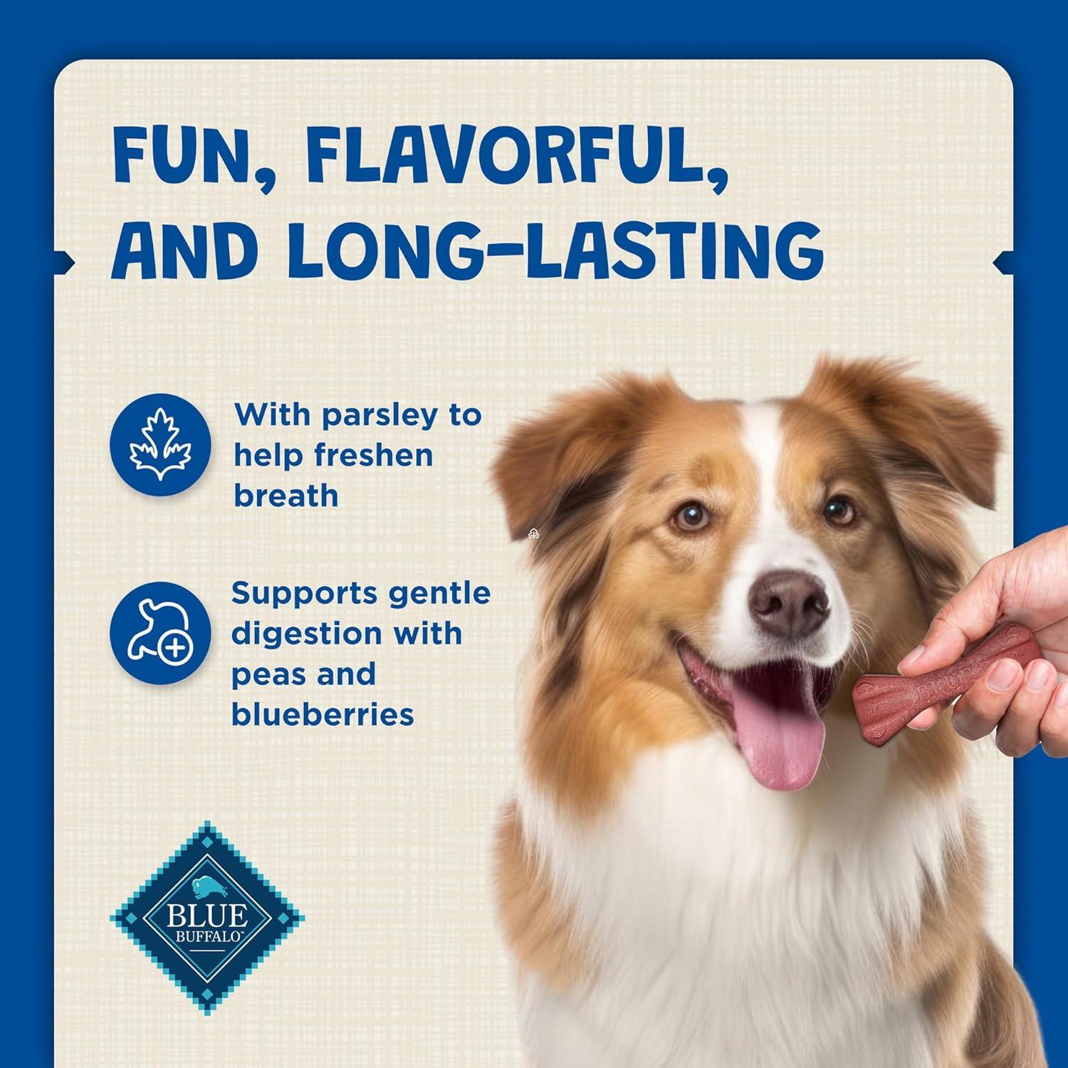 imageBlue Buffalo Dental Bones for Large Dogs 50 lbs amp Above Daily Dental Dog Treats Cleans Teeth amp Freshens Breath 27oz 17 BonesUnflavored