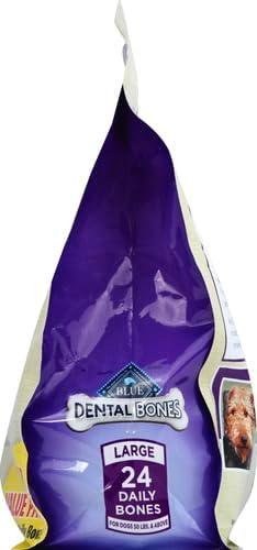 imageBlue Buffalo Dental Bones for Large Dogs 50 lbs amp Above Daily Dental Dog Treats Cleans Teeth amp Freshens Breath 27oz 17 BonesUnflavored