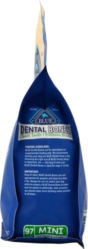 imageBlue Buffalo Dental Bones for Large Dogs 50 lbs amp Above Daily Dental Dog Treats Cleans Teeth amp Freshens Breath 27oz 17 BonesUnflavored