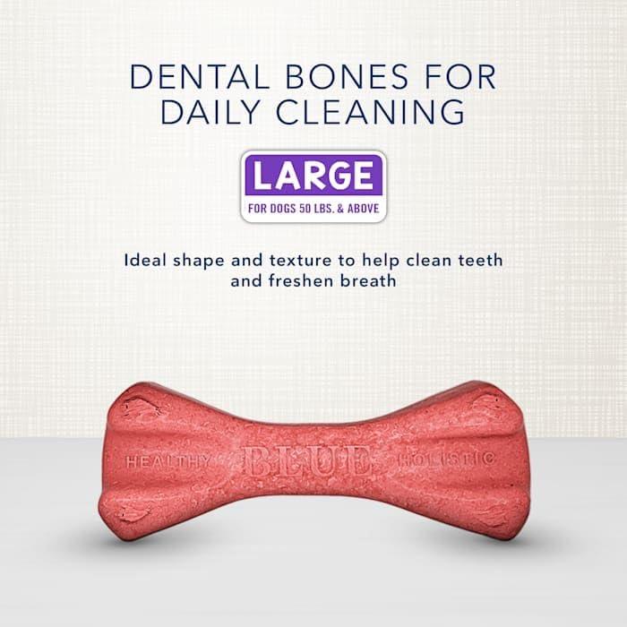 imageBlue Buffalo Dental Bones for Large Dogs 50 lbs amp Above Daily Dental Dog Treats Cleans Teeth amp Freshens Breath 27oz 17 BonesUnflavored