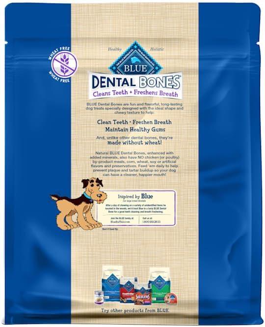 imageBlue Buffalo Dental Bones for Large Dogs 50 lbs amp Above Daily Dental Dog Treats Cleans Teeth amp Freshens Breath 27oz 17 BonesUnflavored