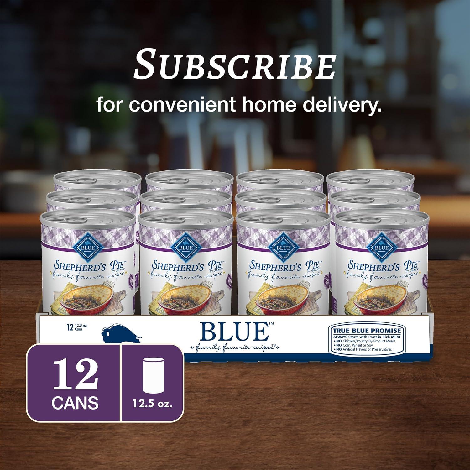 imageBlue Buffalo Family Favorites Adult Wet Dog Food Made with Natural Ingredients Sunday Chicken Dinner 125oz Can Pack of 12Shepherds Pie