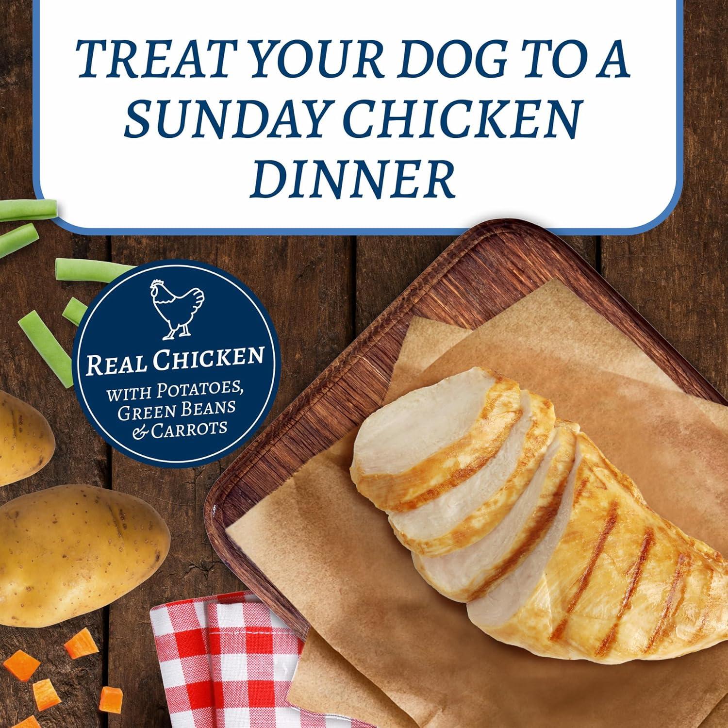 imageBlue Buffalo Family Favorites Adult Wet Dog Food Made with Natural Ingredients Sunday Chicken Dinner 125oz Can Pack of 12Sunday Chicken