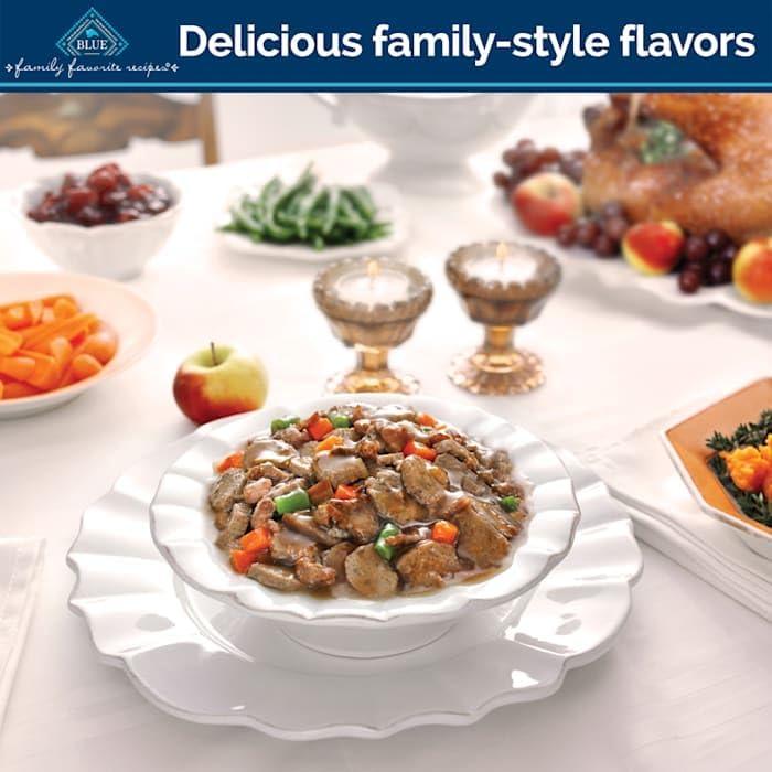 imageBlue Buffalo Family Favorites Adult Wet Dog Food Made with Natural Ingredients Sunday Chicken Dinner 125oz Can Pack of 12Turkey Day Feast