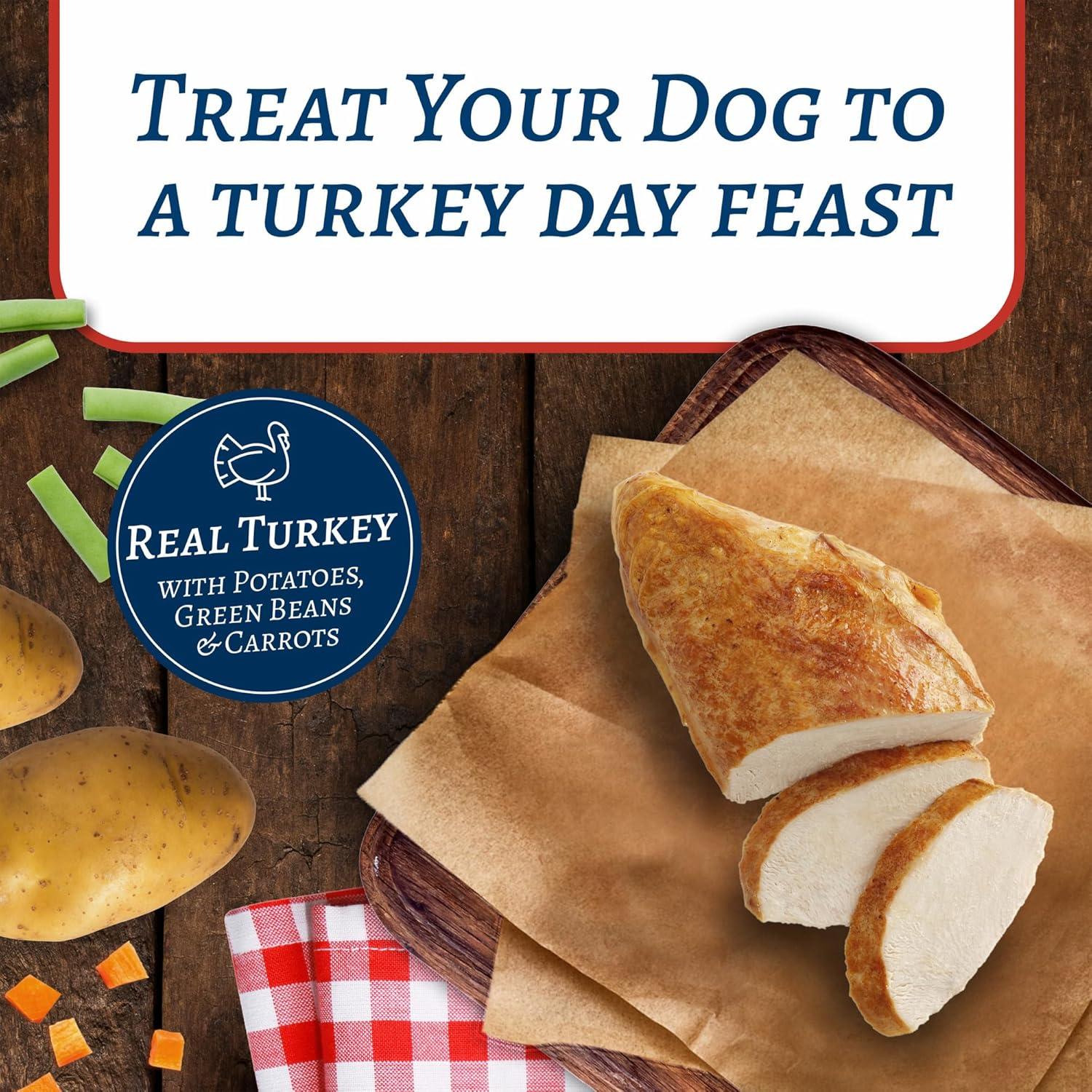 imageBlue Buffalo Family Favorites Adult Wet Dog Food Made with Natural Ingredients Sunday Chicken Dinner 125oz Can Pack of 12Turkey Day Feast