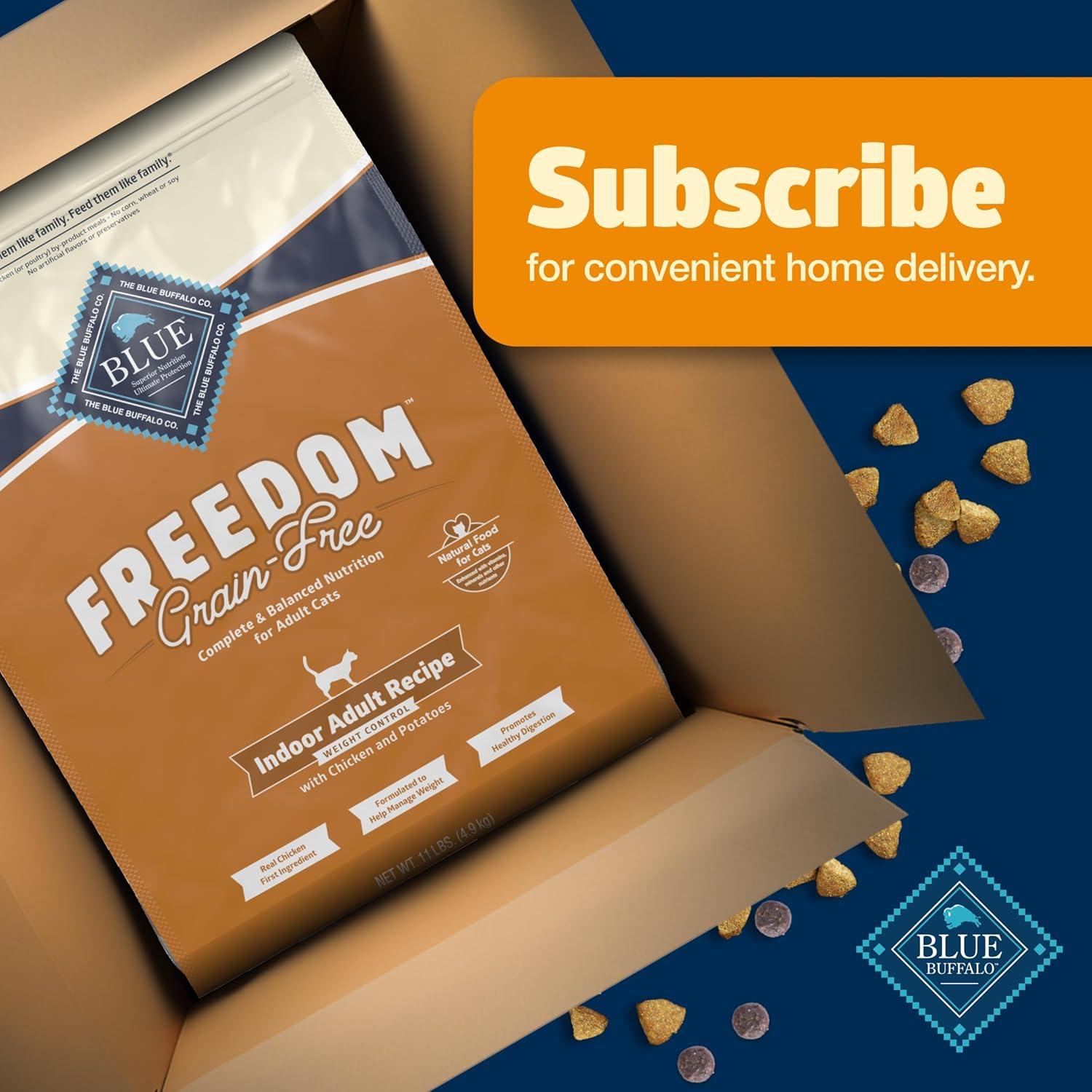 imageBlue Buffalo Freedom GrainFree Adult Weight Control Dry Cat Food Complete amp Balanced Nutrition for Indoor Cats Chicken Recipe 11lb Bag
