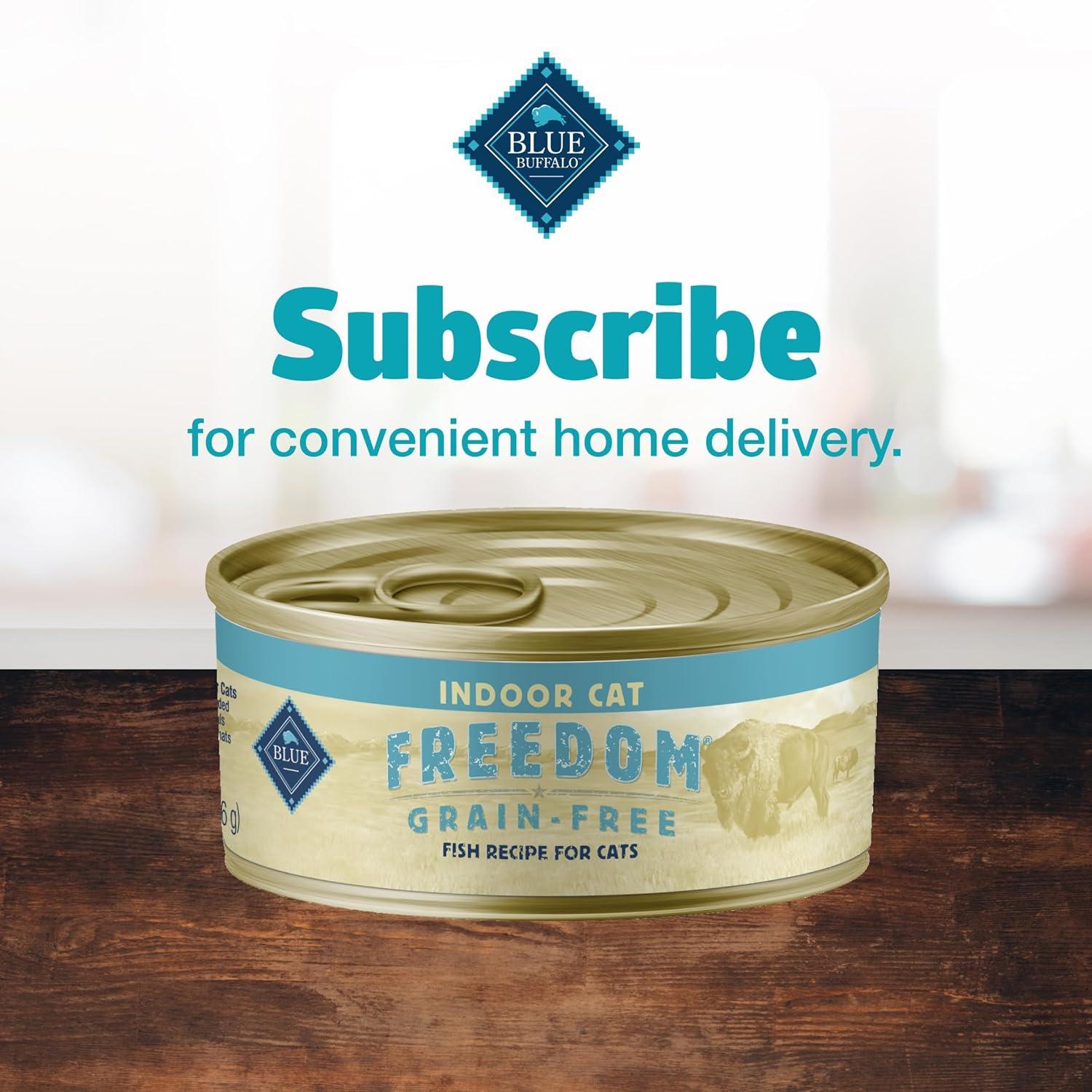 imageBlue Buffalo Freedom GrainFree Adult Wet Cat Food Complete amp Balanced Nutrition for Indoor Cats Made with Natural Ingredients Chicken Recipe 55oz Cans 24 CountFish