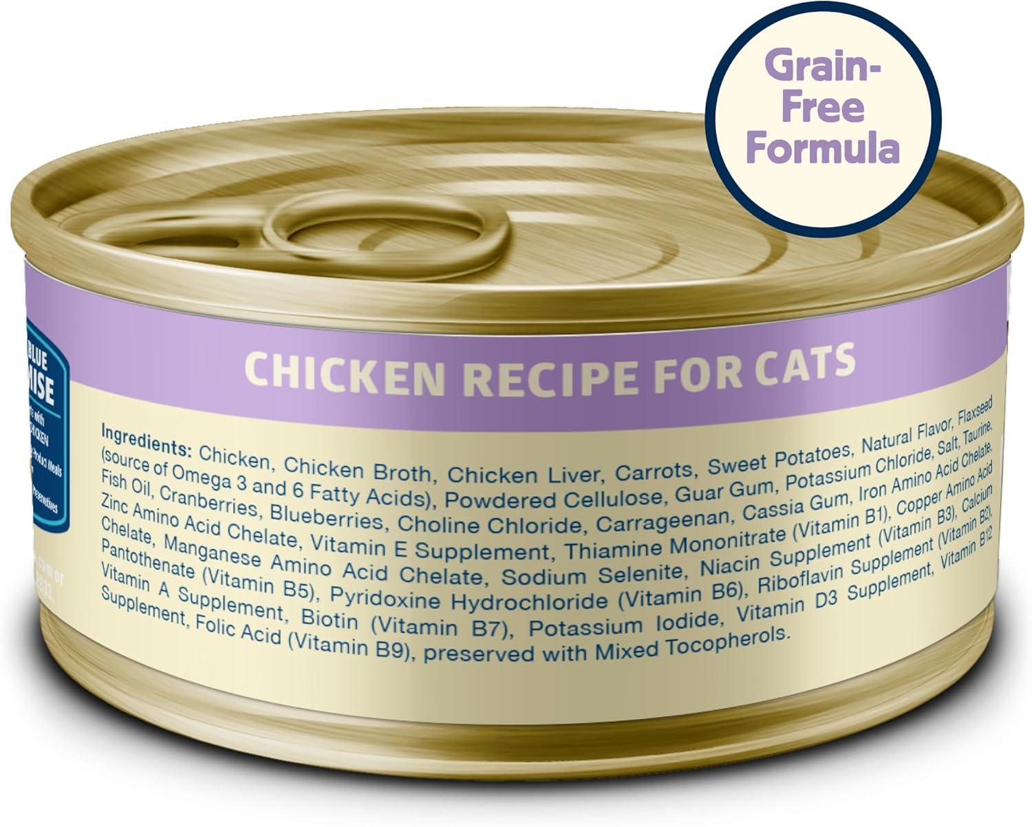 imageBlue Buffalo Freedom GrainFree Adult Wet Cat Food Complete amp Balanced Nutrition for Indoor Cats Made with Natural Ingredients Chicken Recipe 55oz Cans 24 CountChicken