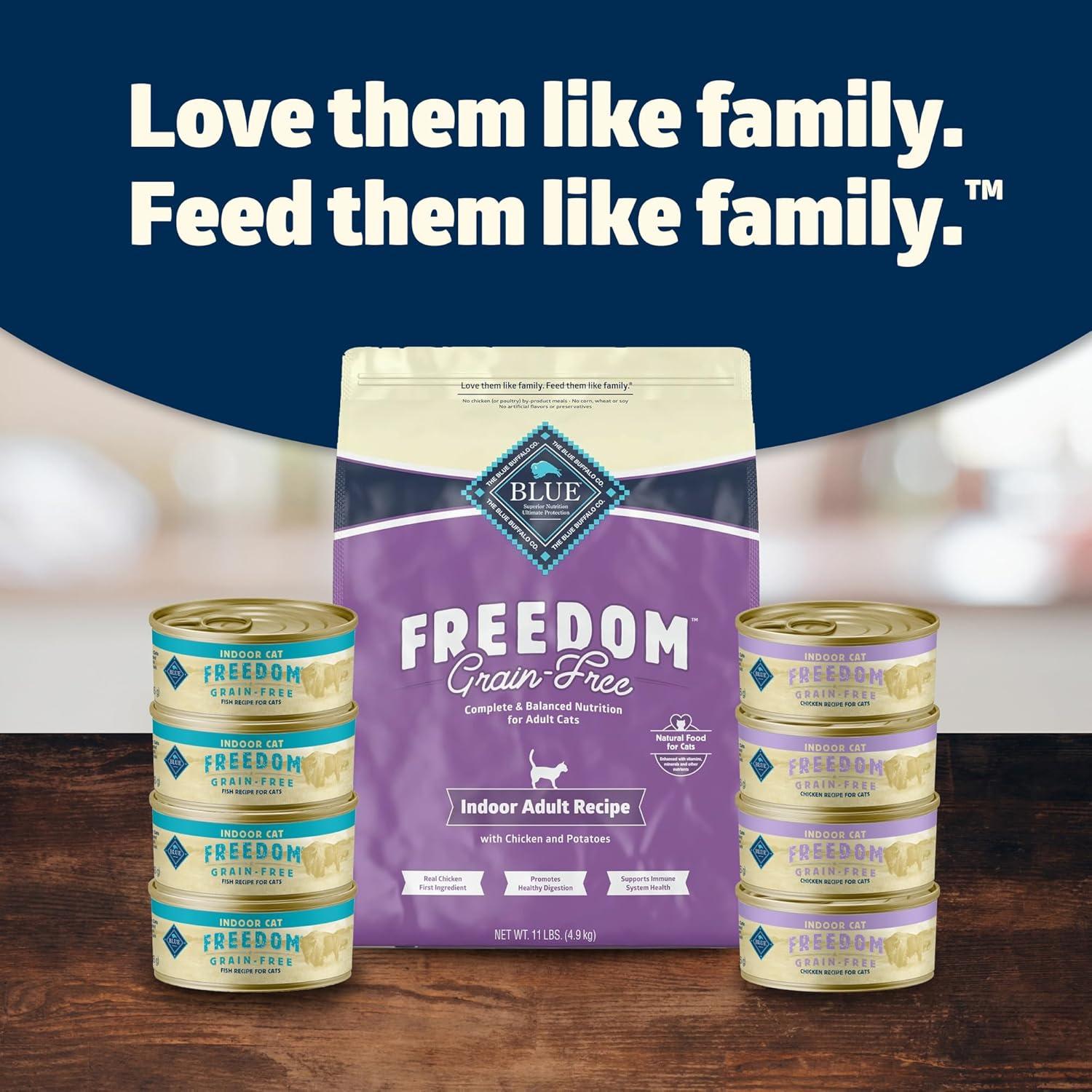imageBlue Buffalo Freedom GrainFree Adult Wet Cat Food Complete amp Balanced Nutrition for Indoor Cats Made with Natural Ingredients Chicken Recipe 55oz Cans 24 CountChicken