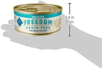 imageBlue Buffalo Freedom GrainFree Adult Wet Cat Food Complete amp Balanced Nutrition for Indoor Cats Made with Natural Ingredients Chicken Recipe 55oz Cans 24 CountFish