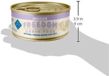 imageBlue Buffalo Freedom GrainFree Adult Wet Cat Food Complete amp Balanced Nutrition for Indoor Cats Made with Natural Ingredients Chicken Recipe 55oz Cans 24 CountChicken