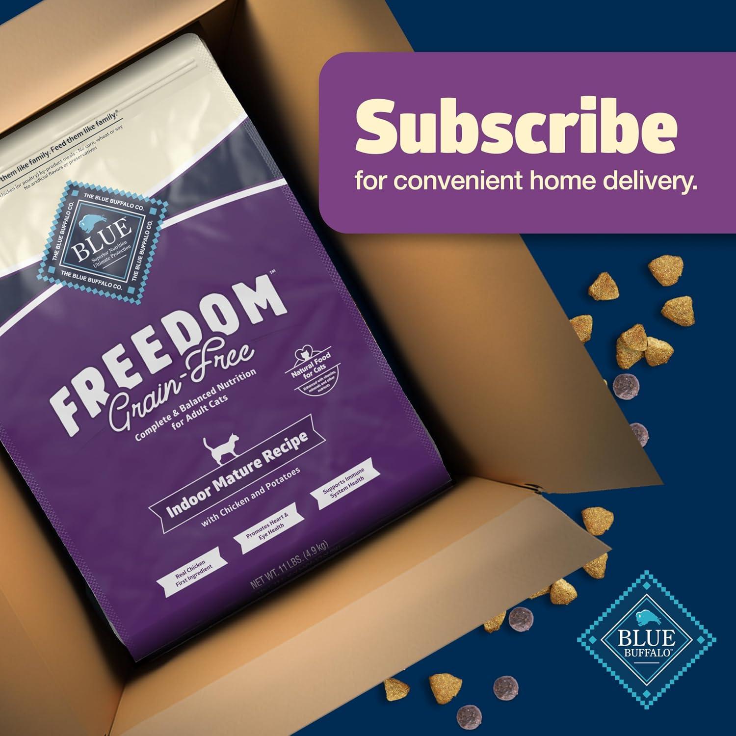 imageBlue Buffalo Freedom GrainFree Dry Cat Food for Mature Cats Complete amp Balanced Nutrition for Mature Cats Chicken Recipe 11lb Bag