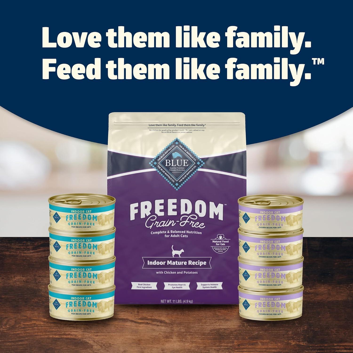 imageBlue Buffalo Freedom GrainFree Dry Cat Food for Mature Cats Complete amp Balanced Nutrition for Mature Cats Chicken Recipe 11lb Bag