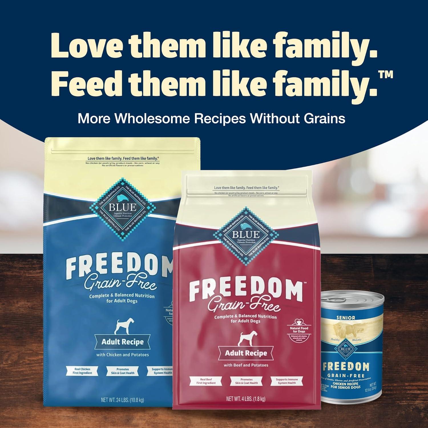 imageBlue Buffalo Freedom GrainFree Dry Dog Food Complete amp Balanced Nutrition for Adult Dogs Made in the USA With Natural Ingredients Chicken amp Potatoes 24lb BagChicken