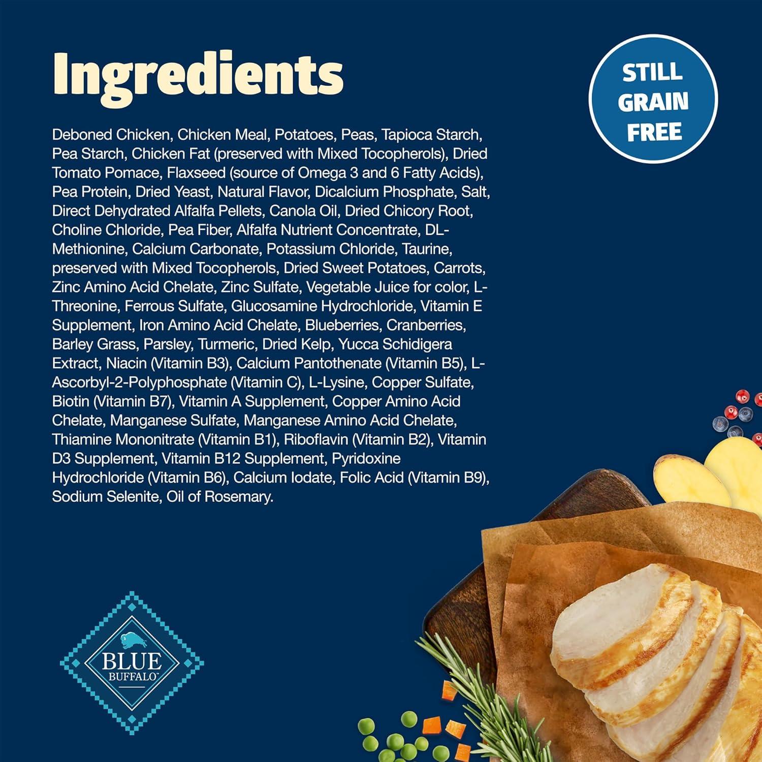 imageBlue Buffalo Freedom GrainFree Dry Dog Food Complete amp Balanced Nutrition for Adult Dogs Made in the USA With Natural Ingredients Chicken amp Potatoes 4lb BagChicken