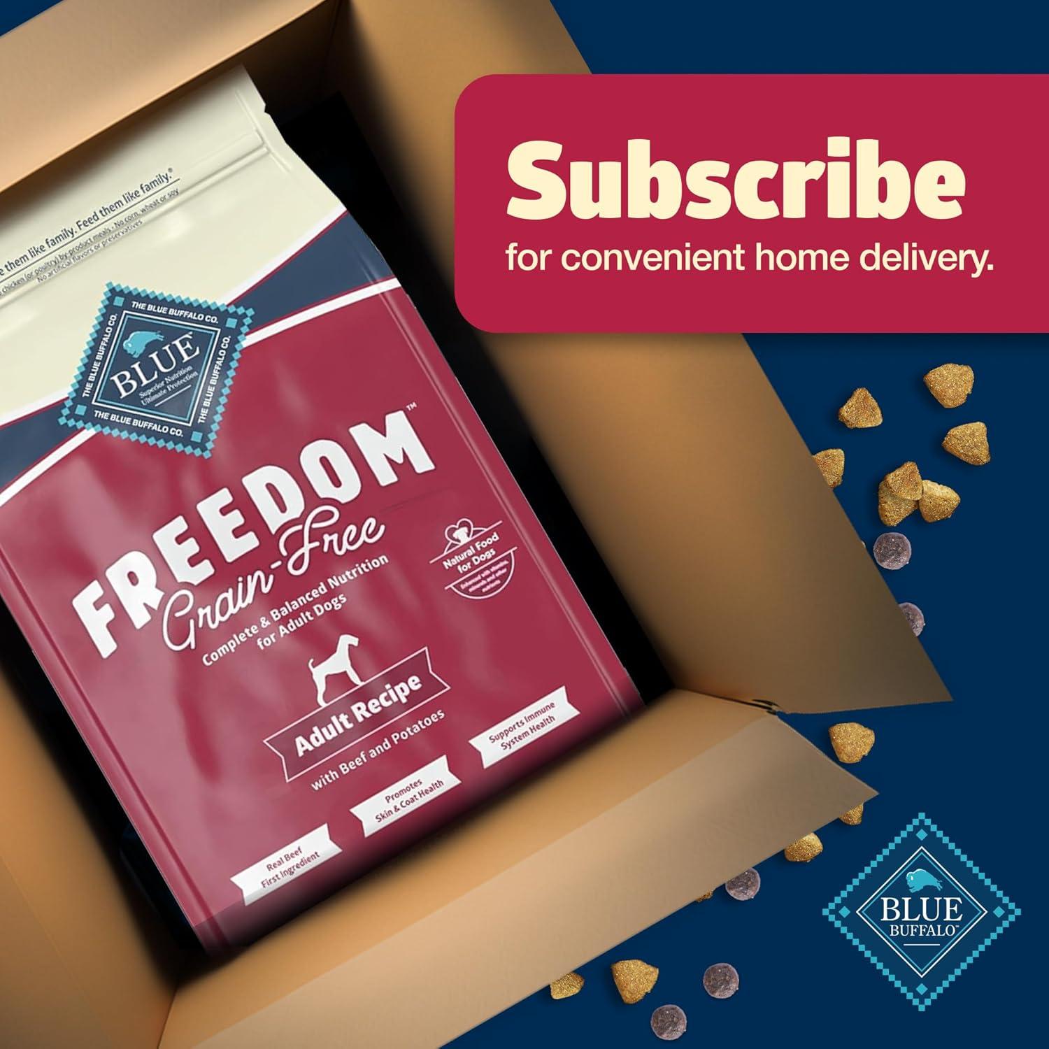imageBlue Buffalo Freedom GrainFree Dry Dog Food Complete amp Balanced Nutrition for Adult Dogs Made in the USA with Natural Ingredients Beef amp Potatoes 4lb Bag4 Pound Pack of 1