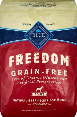 imageBlue Buffalo Freedom GrainFree Dry Dog Food Complete amp Balanced Nutrition for Adult Dogs Made in the USA with Natural Ingredients Beef amp Potatoes 4lb Bag24 Pound Pack of 1