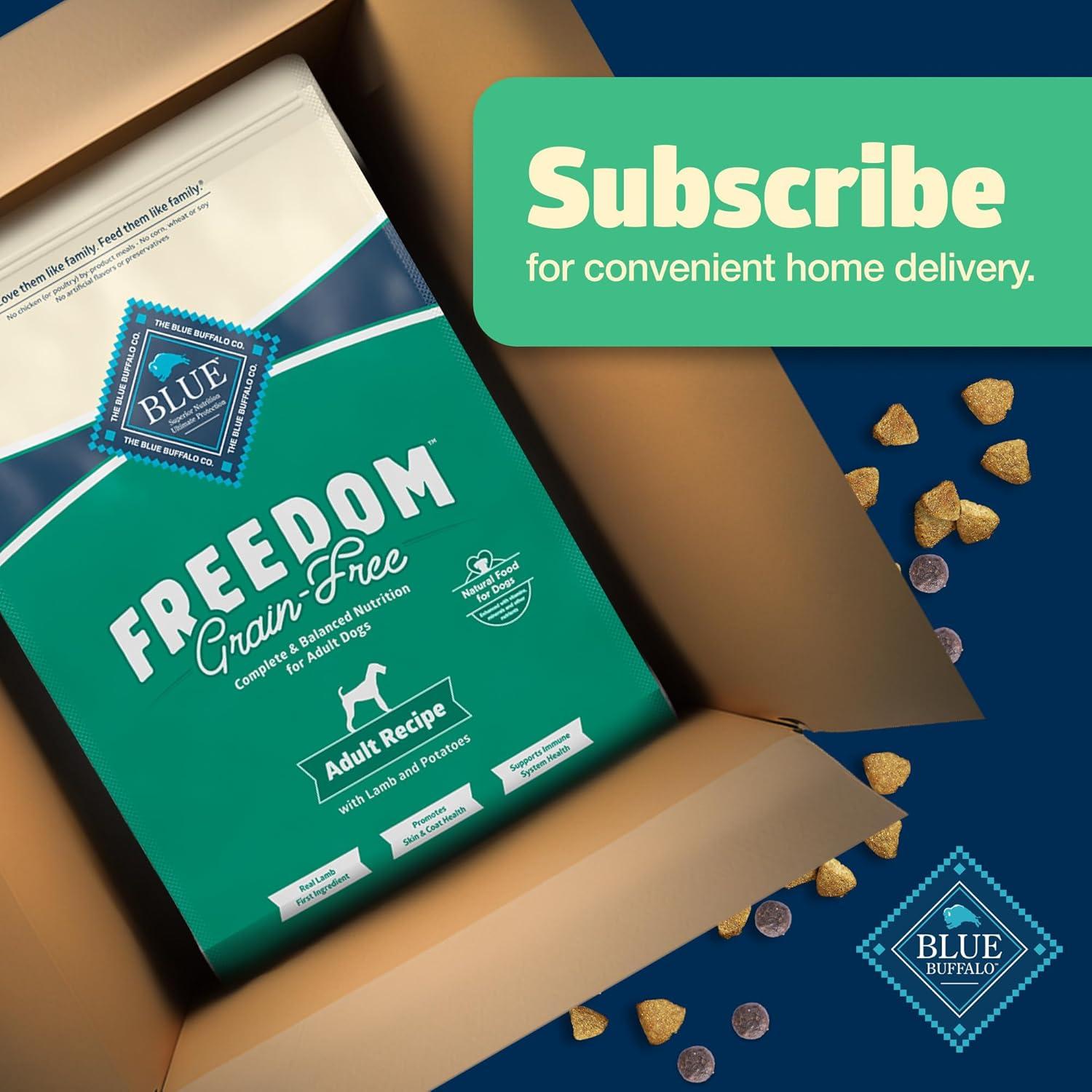 imageBlue Buffalo Freedom GrainFree Dry Dog Food Complete amp Balanced Nutrition for Adult Dogs Made in the USA with Natural Ingredients Lamb amp Potatoes 11lb Bag11 Pound Pack of 1