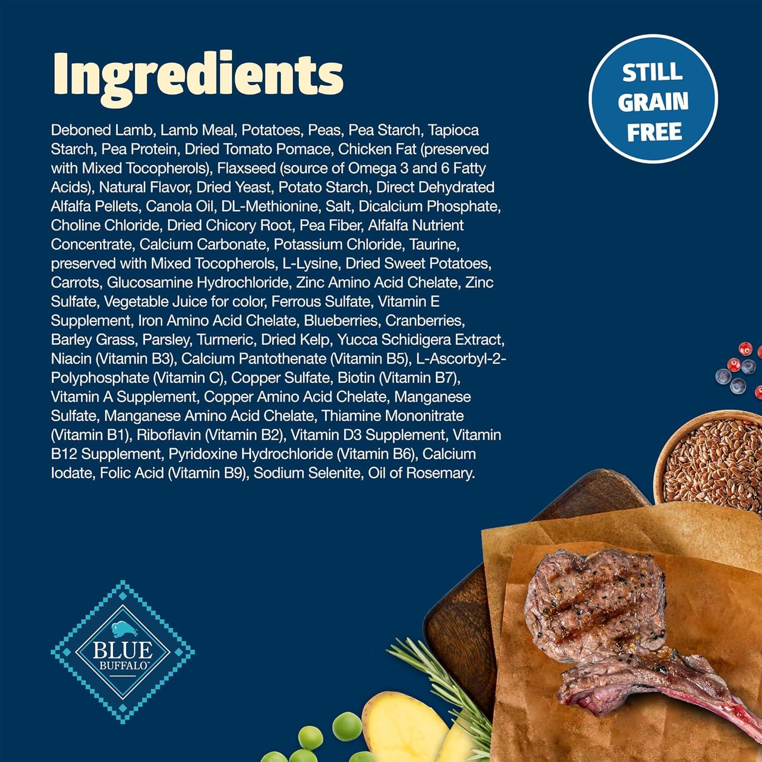 imageBlue Buffalo Freedom GrainFree Dry Dog Food Complete amp Balanced Nutrition for Adult Dogs Made in the USA with Natural Ingredients Lamb amp Potatoes 11lb Bag11 Pound Pack of 1