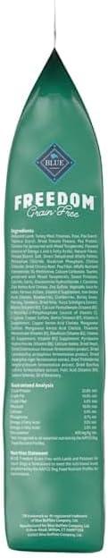 imageBlue Buffalo Freedom GrainFree Dry Dog Food Complete amp Balanced Nutrition for Adult Dogs Made in the USA with Natural Ingredients Lamb amp Potatoes 11lb Bag24 Pound Pack of 1