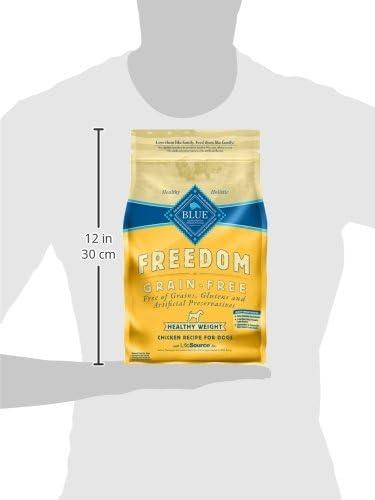 imageBlue Buffalo Freedom GrainFree Healthy Weight Dry Dog Food Complete amp Balanced Nutrition for Adult Dogs Made in the USA with Natural Ingredients Chicken amp Potatoes 24lb BagChicken