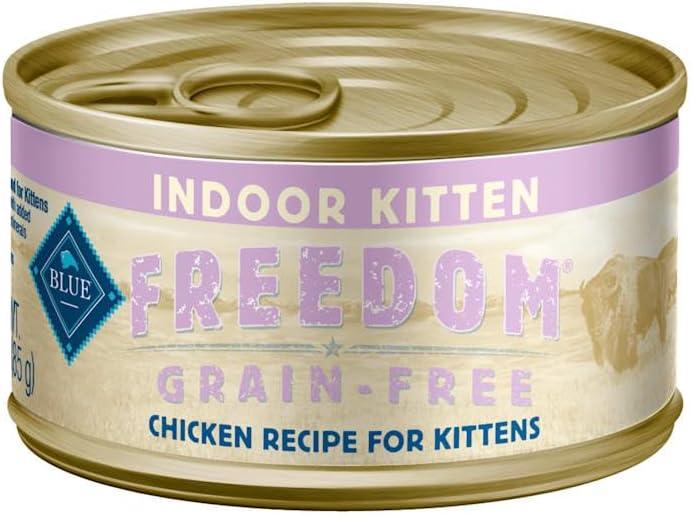 imageBlue Buffalo Freedom GrainFree Kitten Wet Cat Food Complete amp Balanced Nutrition for Kittens Made with Natural Ingredients Chicken Recipe 3oz Cans 24 Count