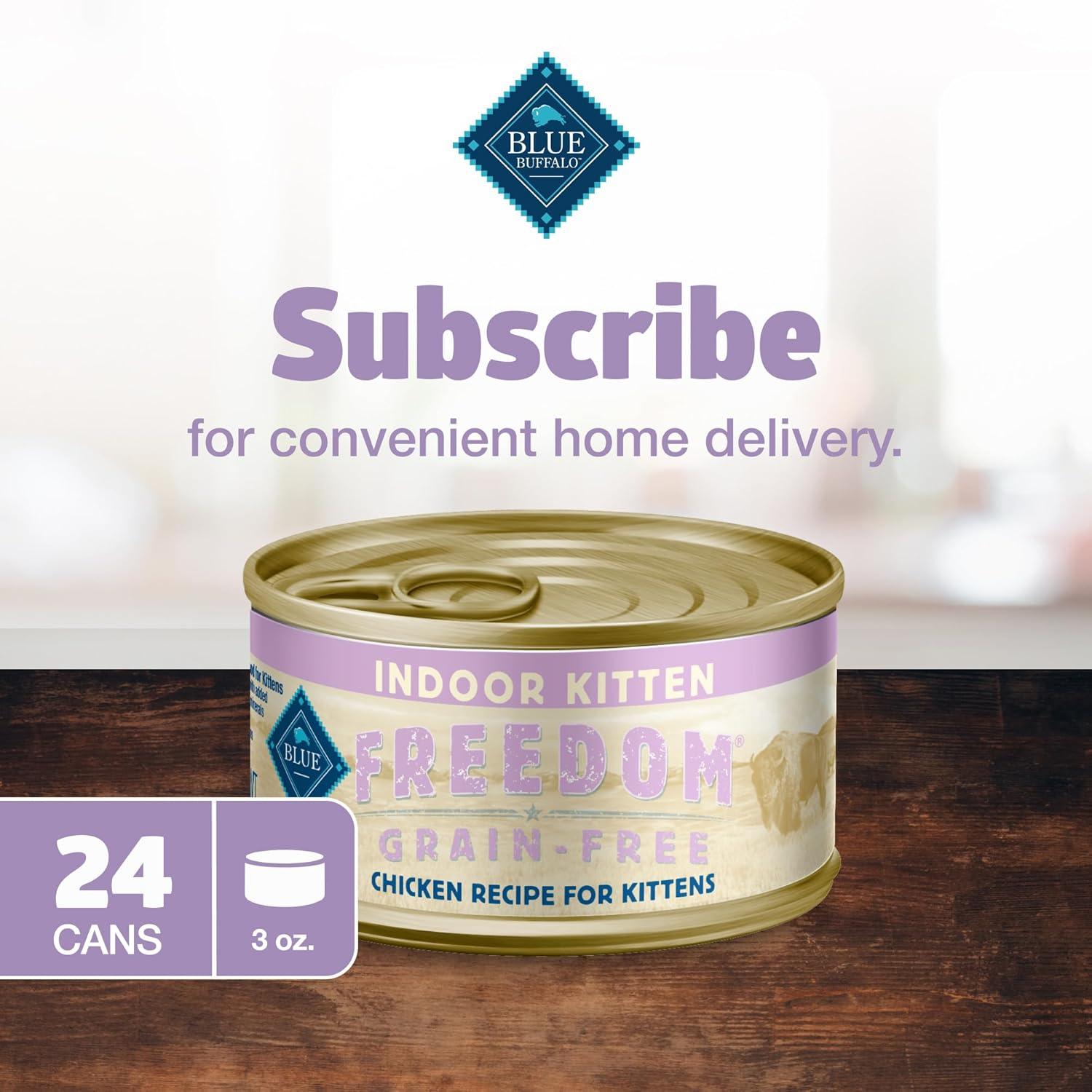 imageBlue Buffalo Freedom GrainFree Kitten Wet Cat Food Complete amp Balanced Nutrition for Kittens Made with Natural Ingredients Chicken Recipe 3oz Cans 24 Count