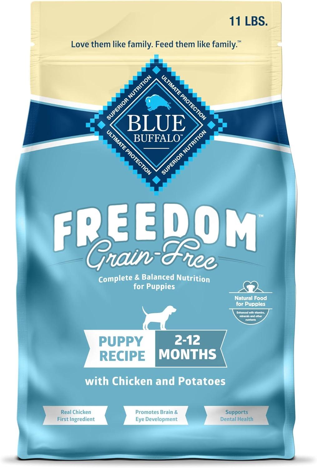 imageBlue Buffalo Freedom GrainFree Puppy Dry Dog Food with DHA Complete amp Balanced Nutrition for Puppies Made in the USA Chicken amp Potatoes 24lb BagChicken