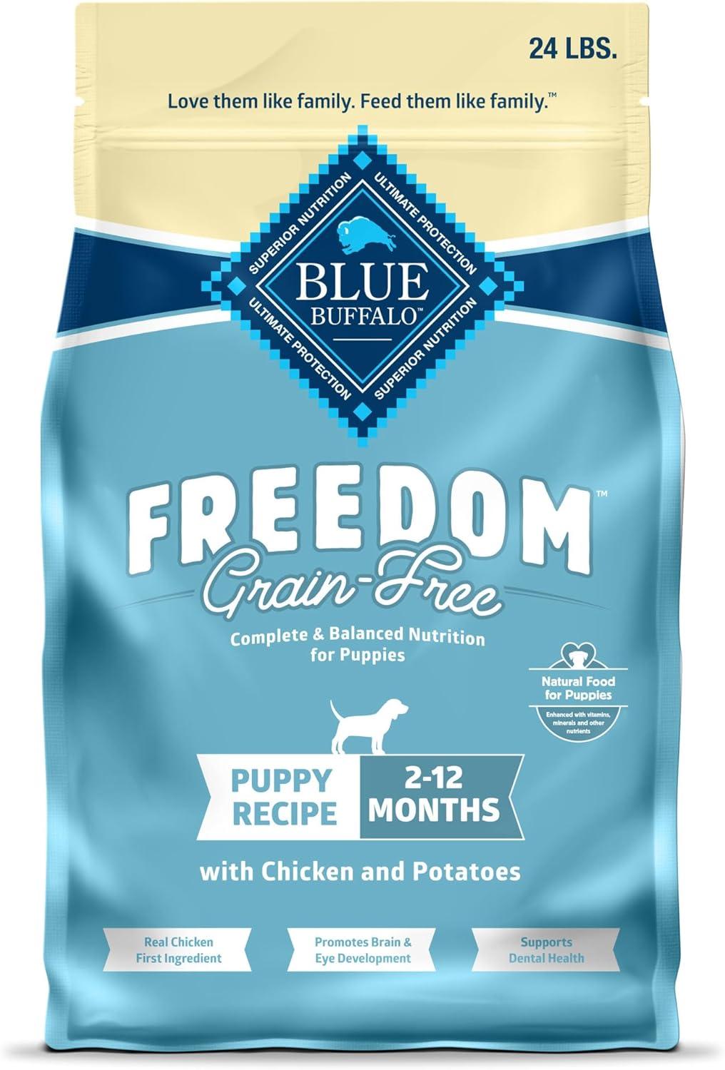 imageBlue Buffalo Freedom GrainFree Puppy Dry Dog Food with DHA Complete amp Balanced Nutrition for Puppies Made in the USA Chicken amp Potatoes 24lb BagChicken