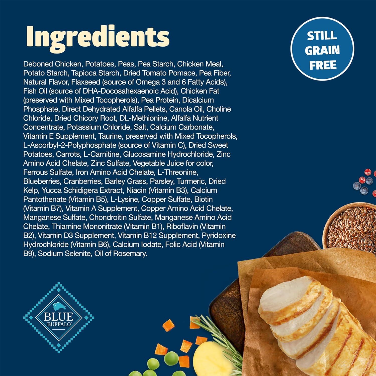 imageBlue Buffalo Freedom GrainFree Senior Dry Dog Food Provides Energy to Stay Active Made in the USA with Natural Ingredients Chicken amp Potatoes 4lb BagChicken
