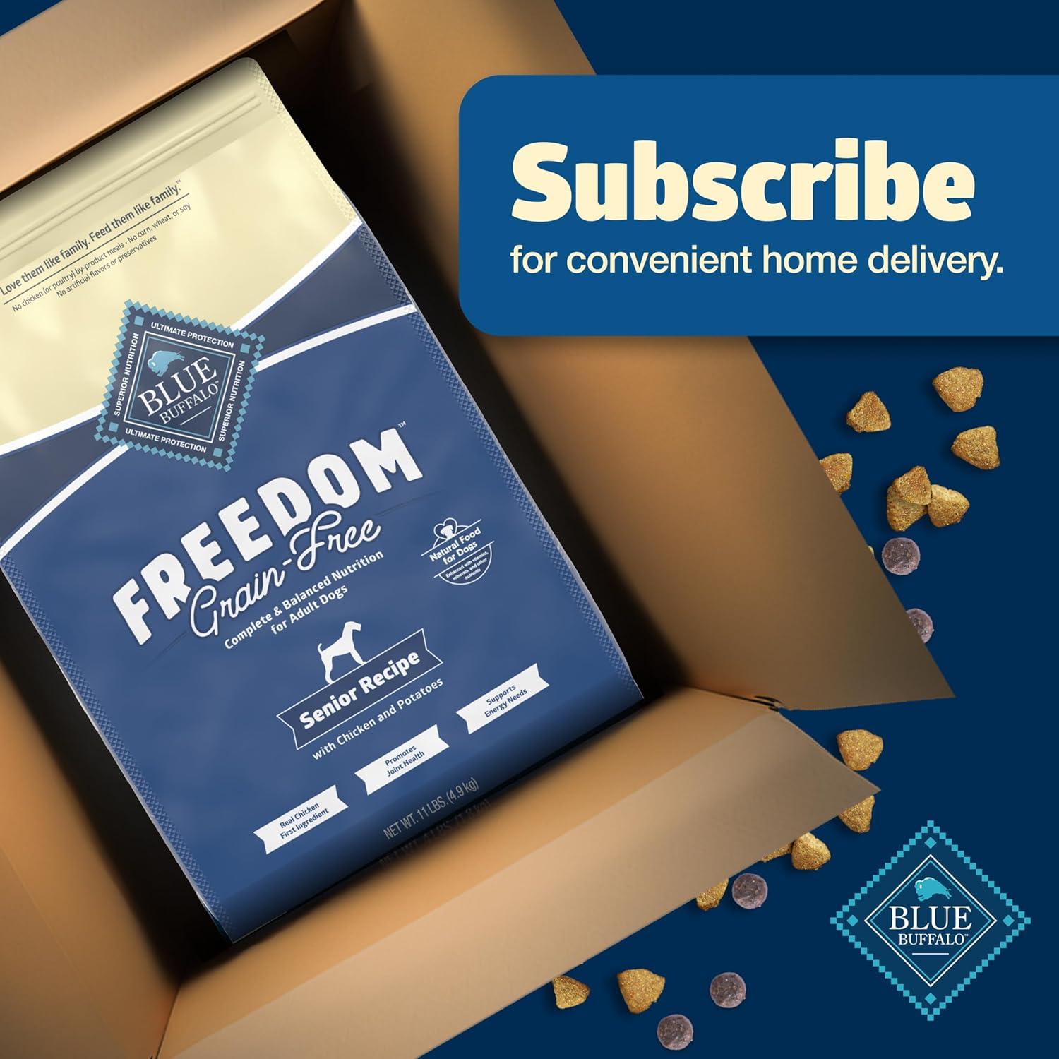 imageBlue Buffalo Freedom GrainFree Senior Dry Dog Food Provides Energy to Stay Active Made in the USA with Natural Ingredients Chicken amp Potatoes 4lb BagChicken
