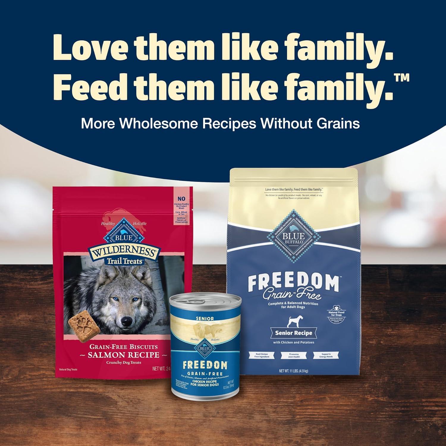 imageBlue Buffalo Freedom GrainFree Senior Dry Dog Food Provides Energy to Stay Active Made in the USA with Natural Ingredients Chicken amp Potatoes 4lb BagChicken