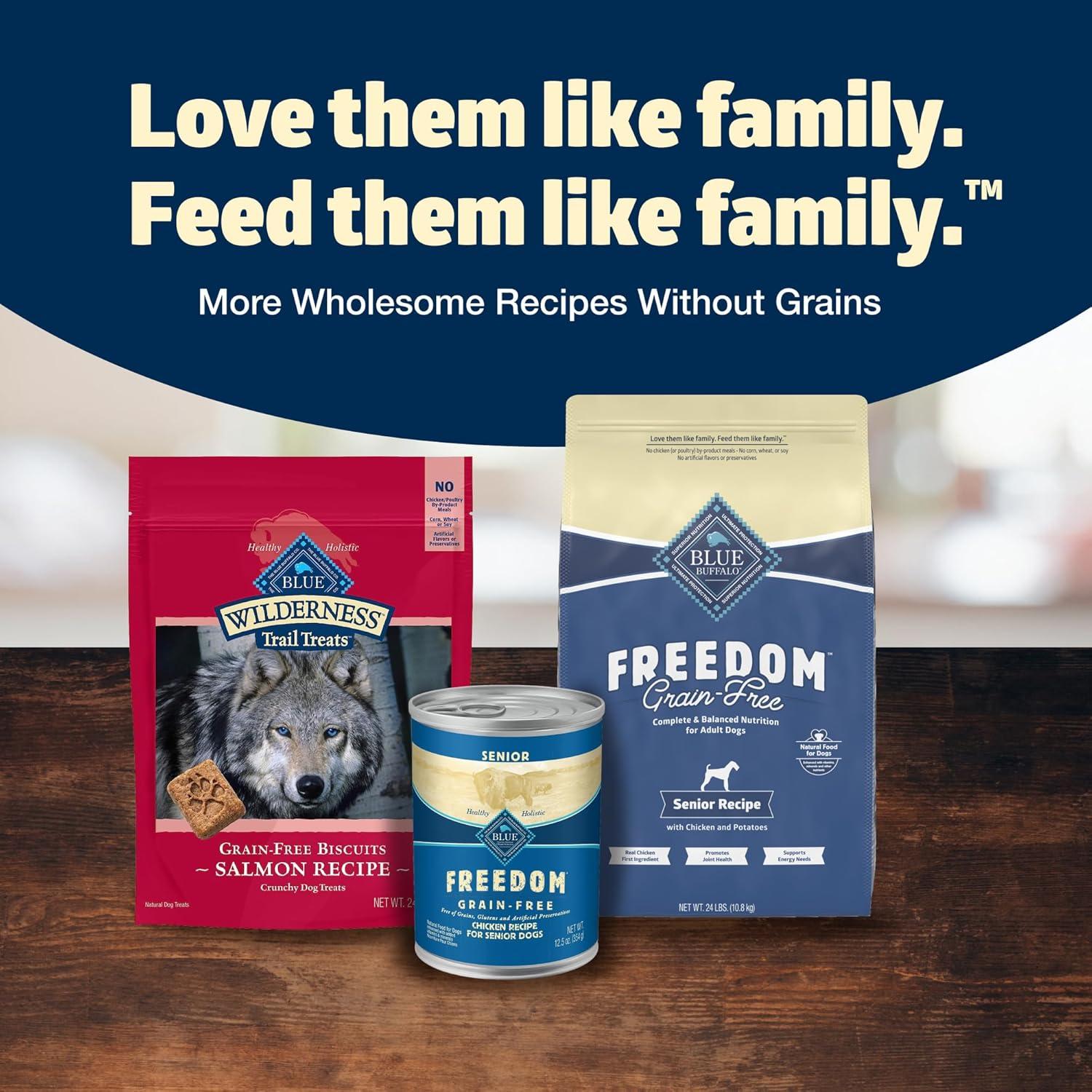 imageBlue Buffalo Freedom GrainFree Senior Dry Dog Food Provides Energy to Stay Active Made in the USA with Natural Ingredients Chicken amp Potatoes 4lb BagChicken