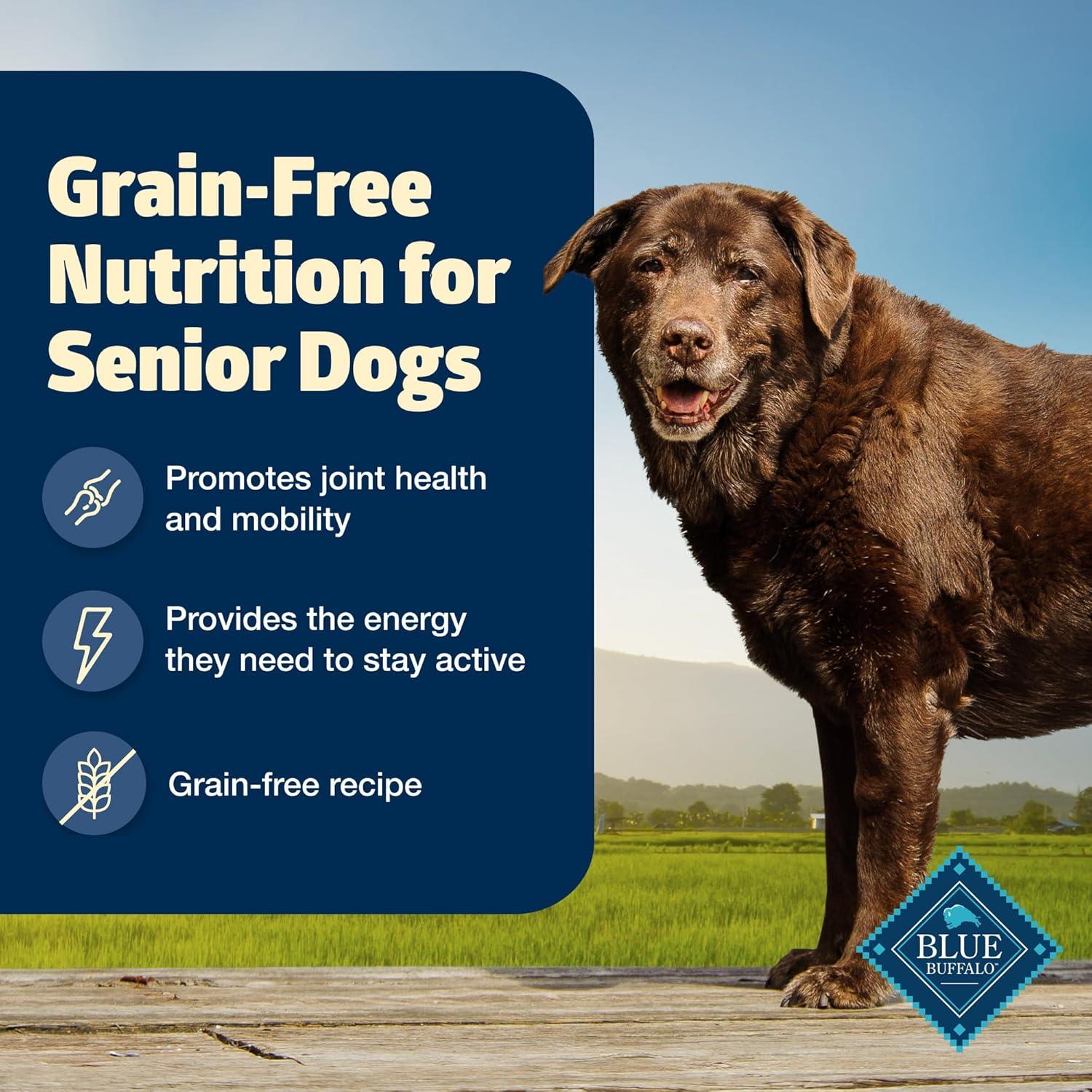 imageBlue Buffalo Freedom GrainFree Senior Dry Dog Food Provides Energy to Stay Active Made in the USA with Natural Ingredients Chicken amp Potatoes 4lb BagChicken