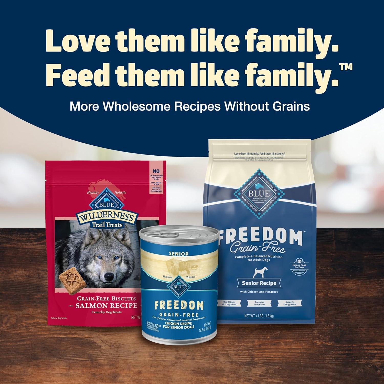 imageBlue Buffalo Freedom GrainFree Senior Dry Dog Food Provides Energy to Stay Active Made in the USA with Natural Ingredients Chicken amp Potatoes 4lb BagChicken