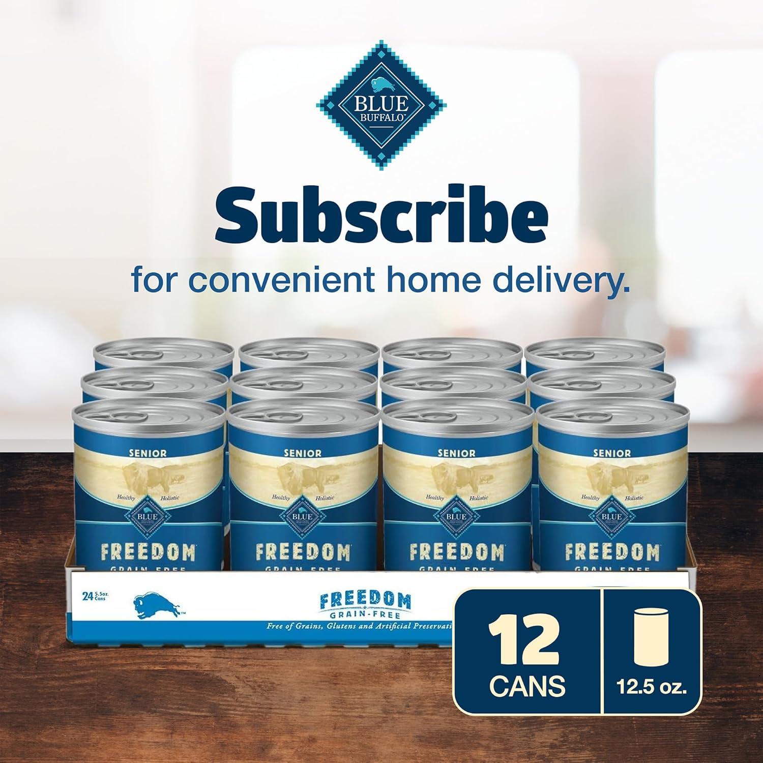 imageBlue Buffalo Freedom GrainFree Senior Wet Dog Food Free of Glutens amp Artificial Preservatives Made With Natural Ingredients Chicken Recipe 125oz Cans 12 Count